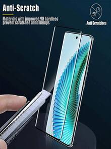 2 片装 3D 弧面钢化玻璃屏幕保护膜，适用于三星 Galaxy///Redmi/Honor///Realme/OPPO/VIVO/OnePlus。无气泡，易立，牢固不脱落。支持指纹解锁，不易碎。生日、家人、朋友的礼物，手机屏幕保护膜，手机配件，防水防震，防摔，防刮，防指纹，全覆盖 - 無色 - 查看 9