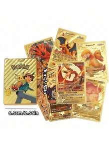 pokemon 55pcs/Box Rainbow Gold Silver Black English Cards Anime Pikachu Charizard Eevee Battle Game Collection Toys Gifts