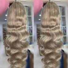 Ash Blonde Wigs Human Hair 13X6 HD Lace Front Wigs 180 Density PrePlucked Glueless Wigs For Women Transparent Ash Blonde Body Wave Wigs - Blonde - View 5