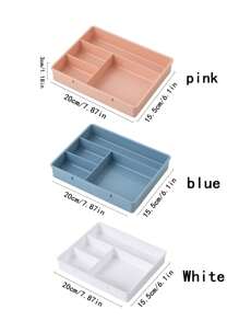 1 Peça Organizador de Gaveta de Mesa com 4 Compartimentos, Caixa de Armazenamento de Gaveta Plástica Simples para Uso Doméstico Sem Furos, Organizador de Papelaria de Mesa, Caixa de Classificação e Armazenamento de Itens Pequenos, Organizador Empilhável de 4 Níveis, Necessidade de Verão para Organizador de Armazenamento Presente de Viagem para Mulheres