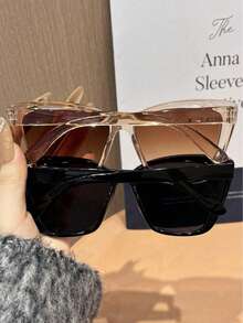 2 piezas Gafas de estilo ojo de gato con armazón de PC y lentes de colores, adecuadas para mujeres - Ideal para vacaciones, decoración de fiestas, accesorios de playa - Multicolor - Ver 3