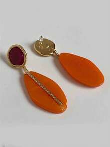 ZAA New Fashion Irregular Geometric Resin Dangle Earrings