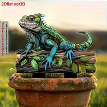 变色龙变色花园桩装饰 - 亚克力耐候户外艺术品，适用于庭院、露台和景观，四季礼物创意 - 色彩缤纷的动物主题，无需电池，耐用的塑料材质，精致的细节设计