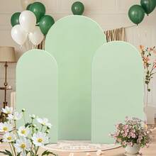 Bogenförmiger Hintergrund, 1,5 m, 1,8 m, 2 m, 2,2 m, Matcha-grüne Hochzeitsbogen-Abdeckung, 2-seitiger Spandex-Strick-Bogen-Hintergrund Kuppelbogen Hintergrund Stoff für Geburtstags-Party Hochzeitsbogen-Ständer Dekoration (Bogen NICHT enthalten, nur Stoffhintergrund) - Matcha-Grün - Übersicht 5