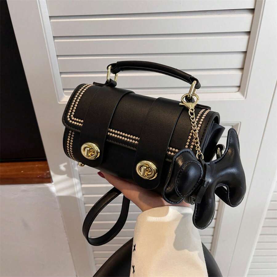 New Quality Versatile Crossbody Bag,   Fashionable Single Shoulder Mini Square Bag With Fine Craftsmanship, Stylish Elements, And Spacious Capacity - Black - View 1