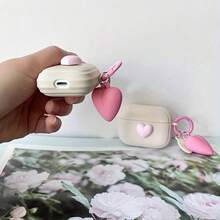 1 件爱心形耳机盒，可爱保护套，适用于 Pro/Pro2/AirPods3/AirPods2，女款 - 杏色 - 查看 3