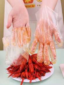 50 pièces, 200 pièces, 500 pièces Gants jetables portables emballés individuellement, épaississement pour la restauration, la beauté et les plats à emporter, gants jetables emballés individuellement, film plastique pour la cuisine et la maison, restauration, épaississement, nécessaire pour la restauration hôtelière et le tourisme (offres spéciales, modèles neufs et anciens, livraison aléatoire)