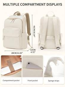 Mochila para Laptop de Lazer, Cabe Notebook de 14 Polegadas, Mochila Escolar de Grande Capacidade para Estudantes do Ensino Médio e Fundamental, Mochila para Computador com Alça de Ombro Flexível, Mochila Escolar à Prova d'Água, Mochila de Viagem Casual com Múltiplas Camadas, Mochila à Prova d'Água para Viagem Meninos e Meninas, Mochila Casual Leve, Pasta Escolar para o Ensino Fundamental, Mochilas Escolares para Adolescentes Meninos e Meninas Estudantes, Opção de 4 Cores