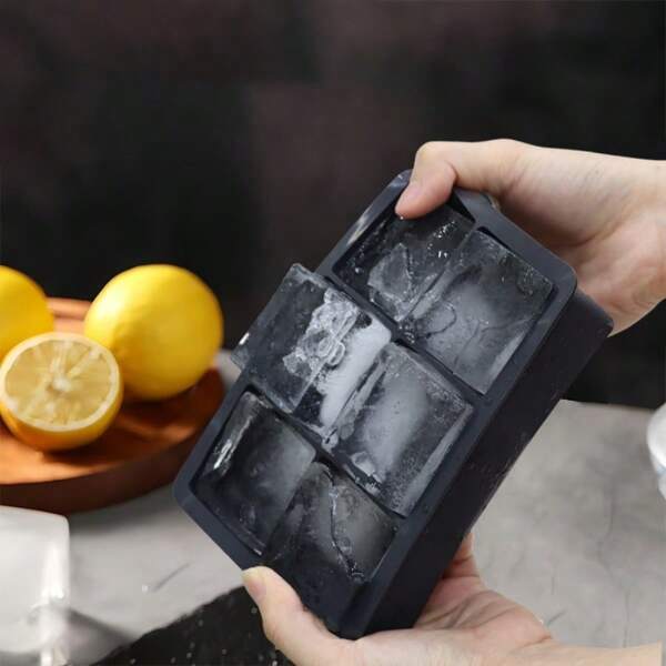 1pc Large Grid Silicone Ice Cube Tray Mold, Square Ice Cube Making Tray, DIY Frozen Beverage Mold, Easy To Demold Ice Cube Tray, Suitable For Home And Bar Use