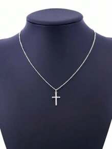 1pc Elegant Cross Pendant Necklace, Suitable For Women's Daily Wear