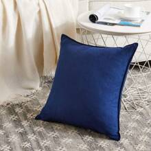 1pc/2pcs Plain Cushion Cover Without Filler,Velvet Pillowcase For Sofa, Home Decoration