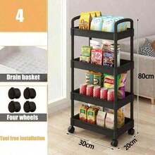 Movable Multi-Layer Storage Rack For Kitchen, Bedroom, Bathroom, Holds Snacks, Organizer - Multicolor - View 14