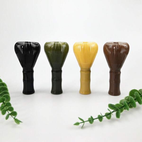 Matcha Plastik Teebesen, Matchasen mit Matchesensständer, Matscha-Schneebestes, Harz Matcheense, handgemachte traditionelle japanische Pinsel für authentische Teezubereitung