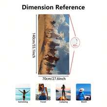 1 PC Animal Print Ultra-Fine Fiber Magnetic Fixed Beach Towel, Fast Drying Super Absorbent Lightweight Travel Towel, Multi-Color Printed Swimming Towel, Camping Towel, Swimming Pool, Water Sports, Yoga, Gym, Backpack - Multicolor 01 - View 14