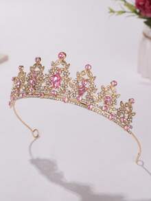 1 件女王皇冠和皇冠公主皇冠，适合女士和女孩，水晶头带，适合新娘、公主，用于婚礼和派对 - 粉色 - 查看 4