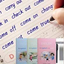 1 Set Includes: 1 Notebook, 1 Pen, 1 Pencil Grip, 5 Refills, 1 Pen Holder - English Handwriting Practice Book With Writing Tools, English Calligraphic Alphabet, Reusable Word Sheets. Hengshui Practice Notebook For High School Students, High Exam Scoring Essays, High School English Pen, Hengshui English Practice Copybook (Random Color/Style) - Christmas, New Year Gift