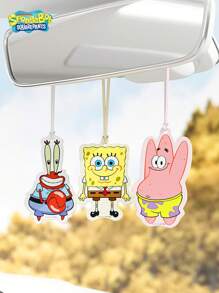 SPONGEBOB 3 Stücke Autoduft Aromatherapie Lufterfrischer - lang anhaltender Duft, Autoduftbaum für Innenraum, Autoduftbaum