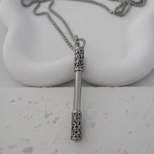 1pc Stainless Steel Necklace With Vintage Monkey King Staff Pendant, Streetwear Jewelry For Men