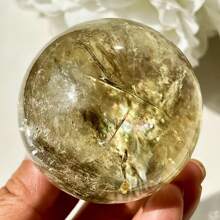 1pc Extraordinary And Rare Stunning Smoky Citrine Sphere, Featuring Beautiful Translucency With Rainbows, A Rainbow Aperture, Ideal For High-End Jewelry Creation, Perfect For Home Decor Art, And Unique Gifts For Christmas, Thanksgiving