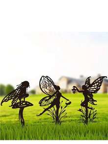 1 szt. Kreatywny Kwiat Wróżka Artystyczny Dekor Wiatrowskaz Zewnętrzny Ogród Metalowy Rzemiosło, Dekoracja Ogrodowa