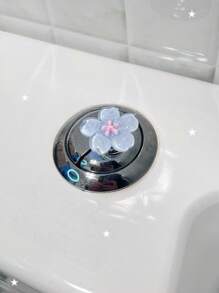 2 Pc Pear Blossom With A Clear Color And A Beautiful, Shiny Flower Shape, An Auxiliary Button For Flushing The Toilet Tank, A Standing Decoration For Nail Art Enthusiasts To Protect Their Nails, A Desktop, And A Car Interior