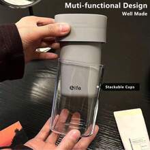 1pc Portable Toothbrush Box,Travel Toothbrush Case With Cover, Creative Covered Rinse Cup, Portable Toothbrush Holder For Home And Travel, Nordic Clear Design PP Portable Toothbrush Box, Essential For Home And Travel,Bathroom Decoration, Bathroom, Bathroom Accessories. Back To School