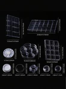 Nail Charms Storage Box Rhinestone Gem Transparent Plastic Empty Container Professional Rhinestone Beads Organizing Box Suitable For DIY Accessories Storage Fun Gift Storage Nail Charm Container
