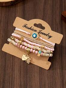 6pcs/Set Exotic Style Bracelets For Women, Suitable For Daily Casual, Party Wearing