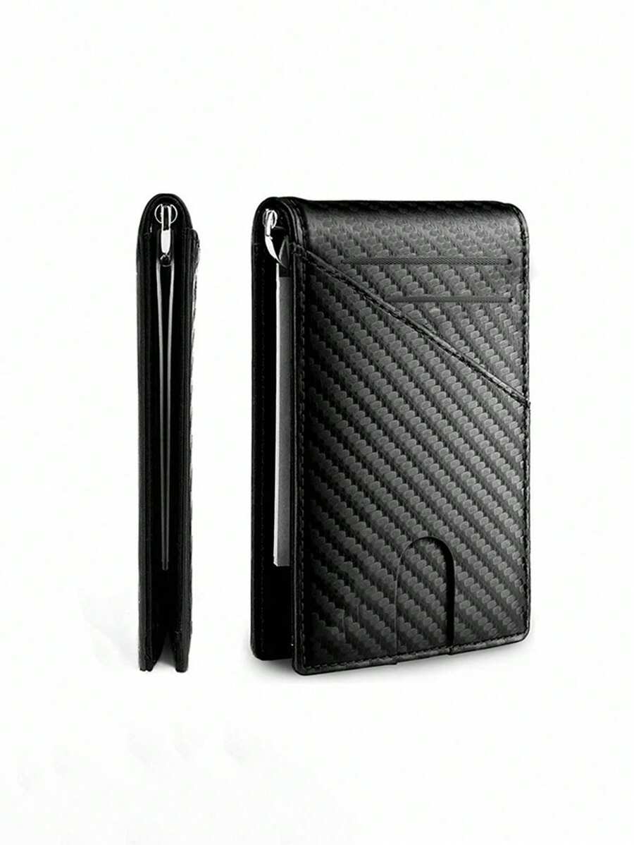 KAIDUCH Sleek Men's Slim RFID-Blocking Faux Leather Wallet - Multi-Slot Durable Card Holder With Plaid Detail For Men Wallet Mini Wallet Purse Wallet Wristlet Wallet Money Wallet Card Wallet