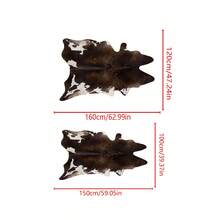 1pc Irregular Black And White Cowhide Pattern Printed Living Room Carpet, Farmhouse Shaped Animal Skin Milk Cowhide Pattern Area Carpet, Brown Animal Skin Pattern Bedroom Carpet, Rural Farmhouse Style Characteristic Carpet, Suitable For Kitchen, Office, Dining Room, Bedroom, Outdoor Carpets - 黑與白 - 查看 5