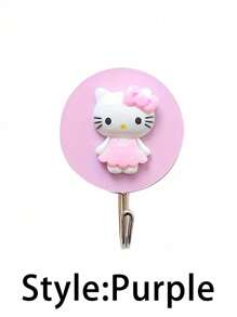 Sanrio 1Pc Hello Kittys Cartoon Hook Kawaii Dormitory Bathroom Hanger Towel Multifunctional Wall Decoration(Some Parts May Be Random)