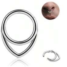 1 pieza Aro de septum de 16G Hipoalergénico de acero inoxidable 316L, joyería de piercing corporal para septum/nariz/cartílago, arete para mujeres y hombres - Joyería piercing del cuerpo de acero inoxidable - Ver 9