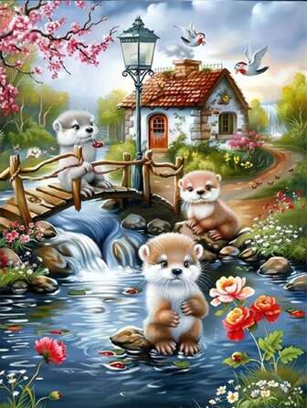 1pc DIY Diamond Painting Kit - Dog, Home Decor, Full Drill, 30x40cm/40x50cm