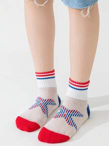 5 Pairs Of Spring And Summer Mesh Socks For Boys And Girls Aged 1-16, Short Socks, Comfortable, Breathable, Student Socks, Teenagers