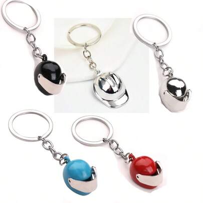 1pc Mini Realistic Metal Motorcycle Helmet Keychain, Minimalist Accessory, Helmet Decor For Key, Bag, Perfect Small For Family And Friends School Car Accessories Cute Goth Y2k Halloween Accessories Teachers Day Christmas Gift Ideas Bag Lanyards With Id Holder Car Accessories Bag Charms
