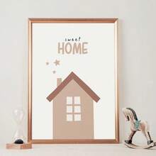 1pc Boho Foot Mushroom You Are Loved Play All Day Be Wild Home Nursery Art Canvas Painting Room Wall Decor Posters Picture Decoration Gift Optional Frame,Wall Art With Frame - Multicolor - View 5