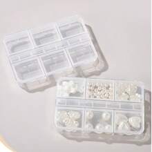 Nail Charms Storage Box Rhinestone Gem Transparent Plastic Empty Container Professional Rhinestone Beads Organizing Box Suitable For DIY Accessories Storage Fun Gift Storage Nail Charm Container