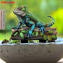 变色龙变色花园桩装饰 - 亚克力耐候户外艺术品，适用于庭院、露台和景观，四季礼物创意 - 色彩缤纷的动物主题，无需电池，耐用的塑料材质，精致的细节设计