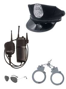 Partykosten Rollenspiel Spaß Requisite Polizeimütze, Uniform Accessoires, geeignet für Halloween, Valentinstag, Geschenk, Sommer, Partykostüm, vielseitig einsetzbar, sexy Kostüm, Partyartikel, Kostümzubehör-Set, einsetzbar für Veranstaltungen, Partys, Strand, Urlaub, Strandpartys und den täglichen Gebrauch