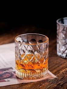 Set Of 6 Whiskey Glasses, Rocks Tumblers, Elegant Patterned Drinkware, Versatile Cup, Water Cup, Coffee Cup, Alcohol Glass, Cocktail Glass, Glass Cup, Heavy Base Barware For Home Bar, Entertaining, Summer Parties, Great Gift - Multicolor - View 1