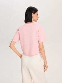 Short Sleeve Minimalist Fashion Knitted Cardigan