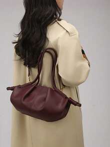 New 2025 Shoulder Tote Women's Bag | Luxe Korean Style Fashion Cloud Bag | Elegant Commuter Crossbody Bag - Black - View 2