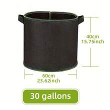 30/50/65/100 Galones, Bolsas de cultivo de tela no tejida resistente - 30 Galones (113L) a 100 Galones (378L), Adecuado tanto para jardinería interior como exterior, Ideal para plantas, flores, verduras y árboles, Ligero y duradero, Cumple con todas las necesidades de jardinería