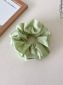 Korean Style Cute Dopamine Plaid Large Scrunchie Gentle Soft Bun Elastic Hair Ties Ponytail Holder, New Design Scrunchies Scrunchy Hair Ties