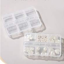 Nail Charms Storage Box Rhinestone Gem Transparent Plastic Empty Container Professional Rhinestone Beads Organizing Box Suitable For DIY Accessories Storage Fun Gift Storage Nail Charm Container