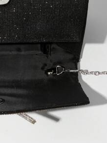 Luxury Rhinestone Bow Decor Evening Fashion Crystal Clutch Women Pleated Hand Bag For Party, Wedding