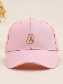 1pc Unstructured Unisex Capybara Bubble Tea Cute Animal Print Baseball Cap, High Quality, Breathable, Sun Protection, Adjustable For Children, Teens, Adults, Outdoor, Daily Wear, Gift For All Seasons