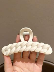 4pcs/1pc Women Black, White, Khaki, Brown Large Size Lightweight Plastic Hair Clips, Fashionable, Elegant, Simple Solid Color Hair Claws Suitable For Daily Wear, Casual, Party, Commute, Vacation, Hairstyle, Washing Face, Bathing, Makeup, Laundry Hair Accessory, Fall, Travel, Hair Tools Women, Hair Stuff, Fall, Travel Women, Hair Tools, Hair Stuff, Stuff, Travel, Hair Stuff, Stocking Stuffers For Adult, Hair Stuff, Women's Accessories, Stocking Stuffer, Coming-Of-Age Hair Accessory, Gift Ideas Beauty Stocking Fillers, Gifts For Women - Multicolor - View 5