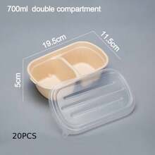 10/20Pcs Portable Disposable Packing Light Food Box 700ml/1000ml Paper Pulp Lunch Box Divided Lunch Box