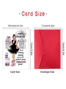 1PC Sassy Humorous Birthday Card With Envelope, Bold Funny Greeting Card For Women, Best Friend, Sister, Classy Adult Design For Birthday Celebrations, Unique Inspirational Gift